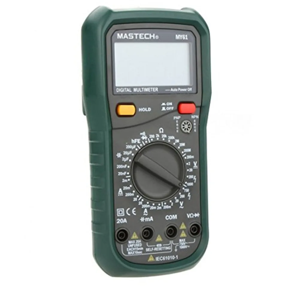 

MASTECH MY61 Digital Multimeter DMM Frequency Capacitance Temperature Meter Tester w/ hFE Test Ammeter Multimetro Testers Meters