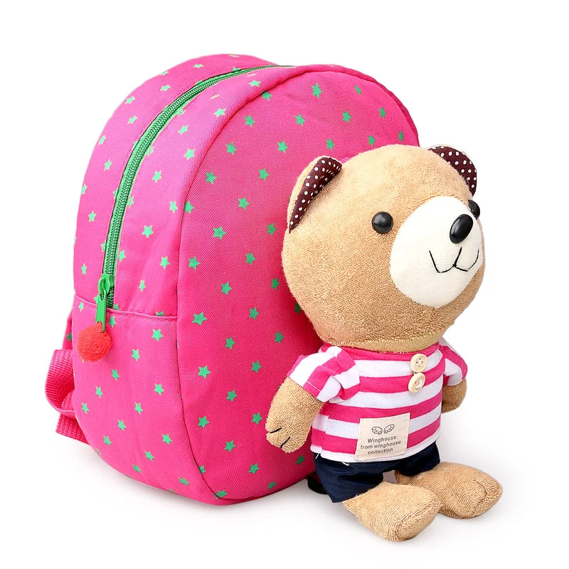 Детские школьные сумки Bear Toy Детский рюкзак со съемной куклой милые рюкзаки
