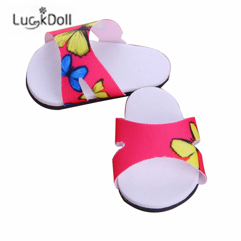 Модные милые тапочки LUCKDOLL 18 дюймов американская кукла 43 см аксессуары для одежды