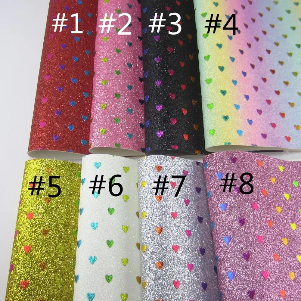 А4 лист 8 &quotX 11 8&quot Love Hearts тонкая блестящая ткань кожа для бантов сумки Подарочная