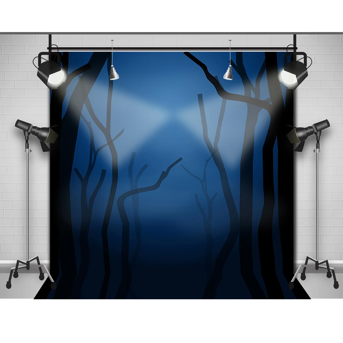Allenjoy Photographic backdrop Hazy Blue Forest Trees Halloween Baby Vinyl Camera fotografical background photography studio | Электроника