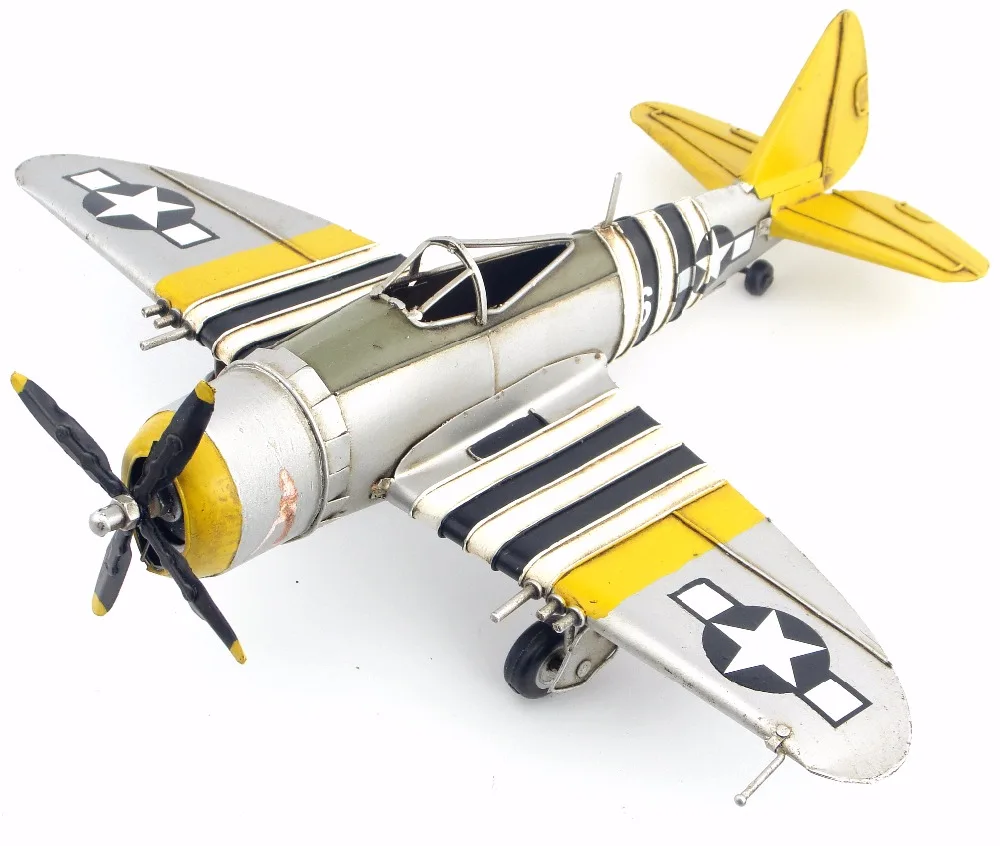 Античный оловянный самолет P-47 истребитель Thunderbolt украшения ручной работы модель самолета аксессуары для мебели домашний Декор подарок
