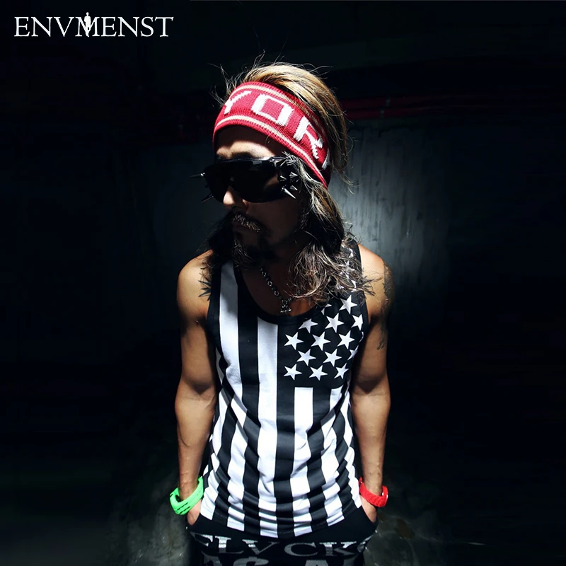 Мужская майка с принтом в виде звезды хлопковая без рукавов стиле хип хоп 2019|men