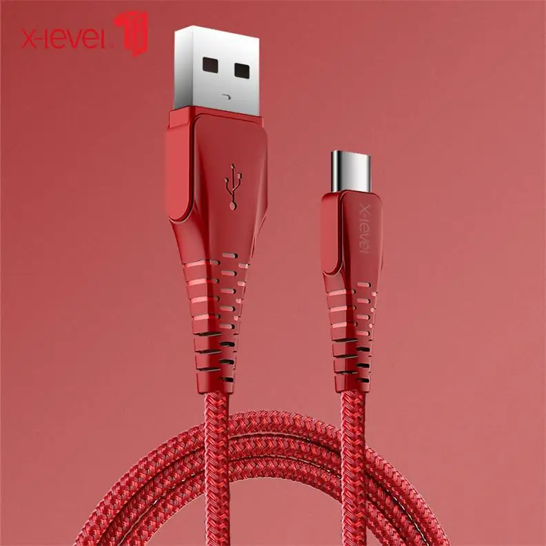 Red X-Level usb type-C кабель для samsung Note 9 USB-C быстрой зарядки type-C кабель для Xiaomi mi 9 mi x 3 One Plus 7 Pro USB C зарядное устройство - Цвет: Red