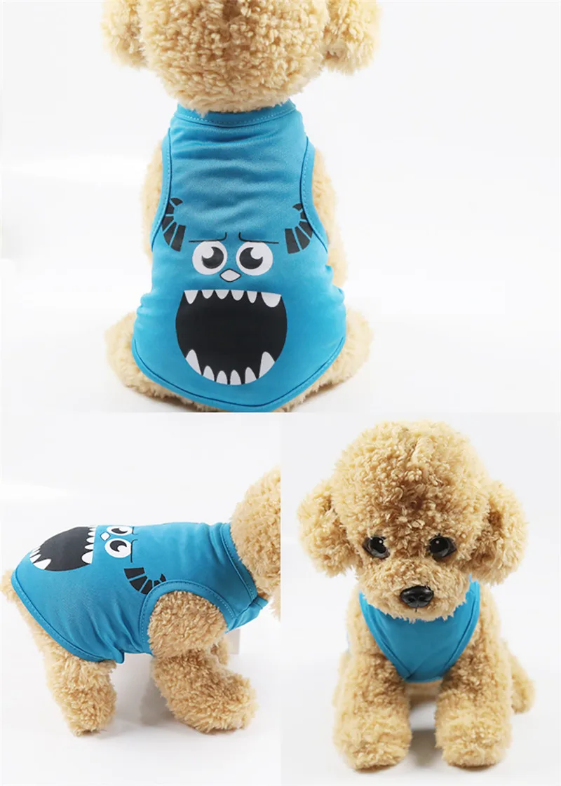 Cute puppy clothes small dog shirt cotton polyester dog vest Summer print Shirt Casual Vests For Small Pets XS-XXL