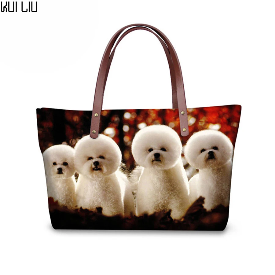Женская сумка для покупок Bichon Frise сумка-тоут Повседневная на плечо девочек