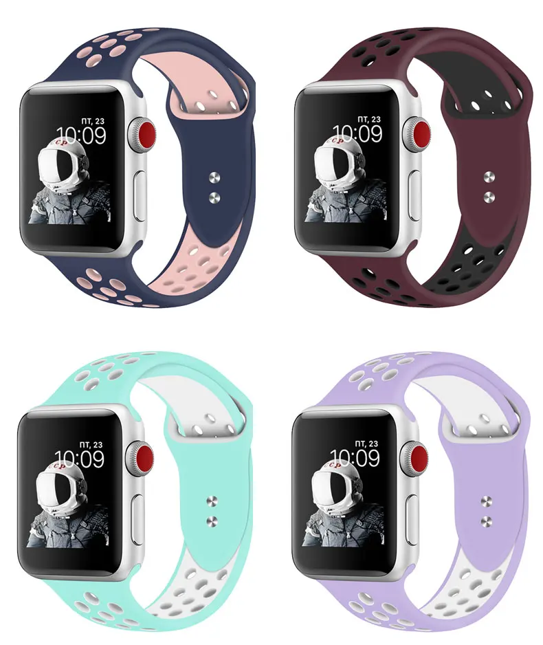 Спортивный ремешок для apple watch 5 4 3 44 мм 40 мм correa iwatch Nik series 4 3 2 1 42 мм/38 мм браслет ремешок для часов