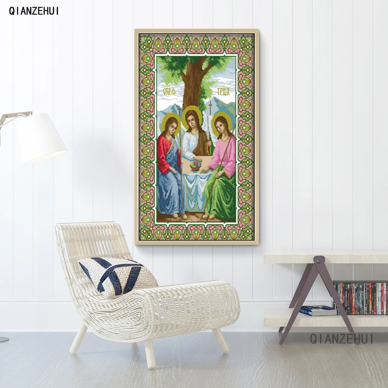 QIANZEHUI Рукоделие сделай сам вышивка крестиком религиозная вера наборы крестиков