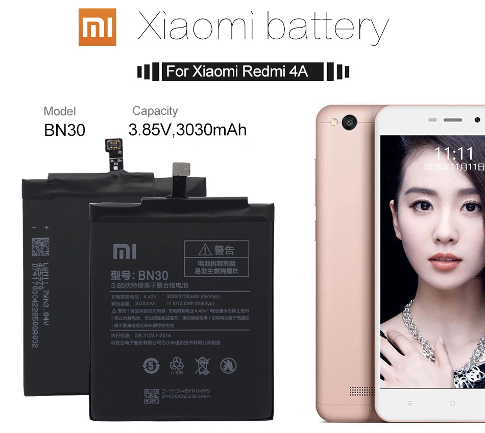 Xiao mi Phone для Xiao mi Red mi 4A аккумулятор BN30 3120 мАч Redrice 4A Hong mi 4A батарея высокого качества+ Инструменты