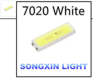 500 шт./лот 7020 SMD LED белый диодов светоизлучающий диод сторона 0 5 Вт Холодный CW