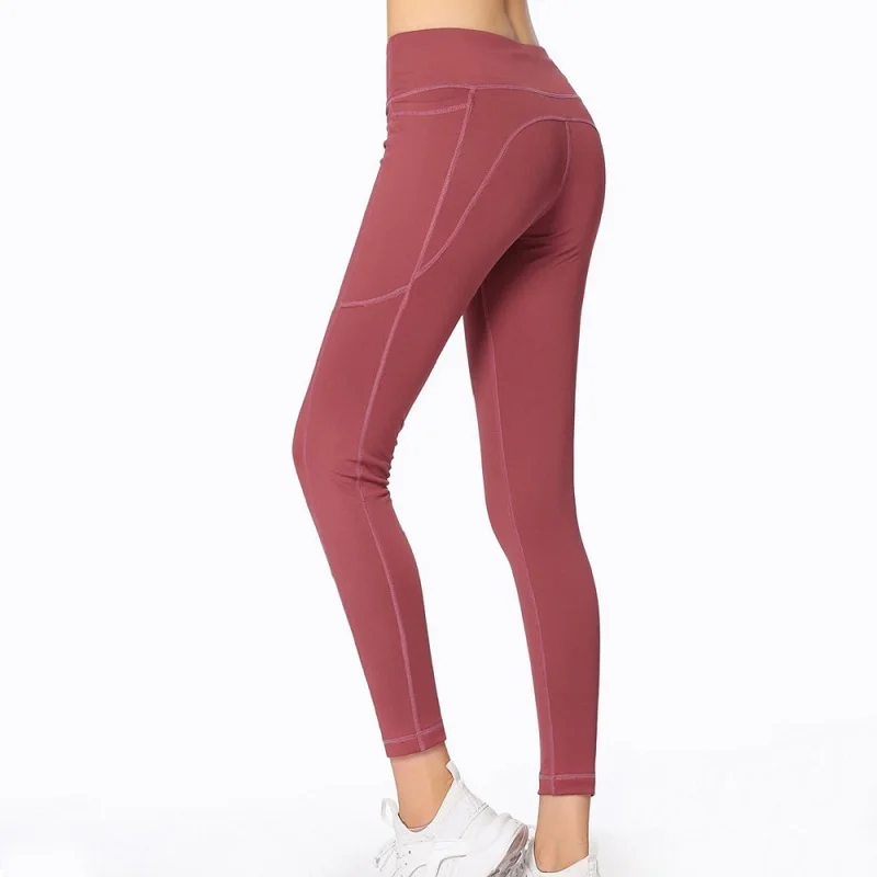 Women's Autumn Winter Sport Pants Hips Raise Fitness Running Sweatpants High Waist Solid Ankle-length Patchwork Yoga Leggings | Спорт и