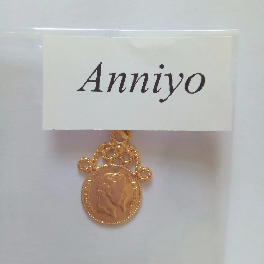 Anniyo маленькое колье с монетой золотого цвета Наполеон ювелирный подвесной Шарм