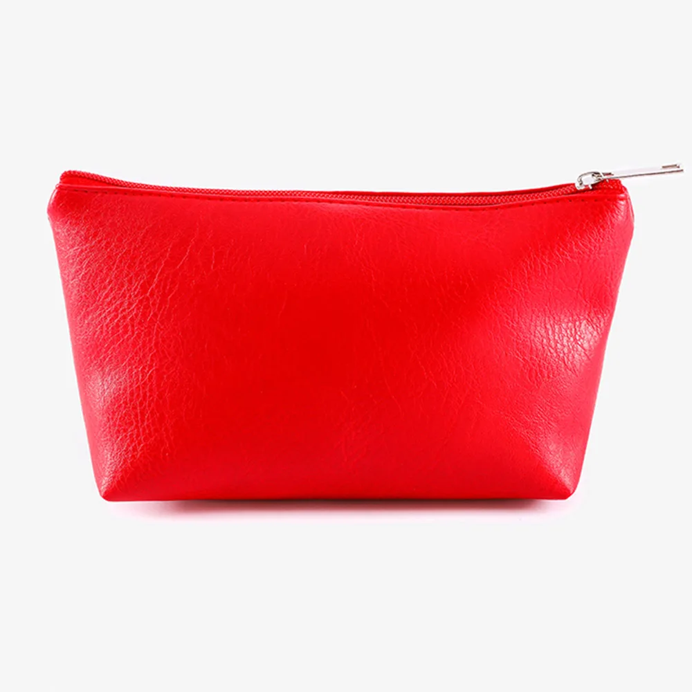 Red Flat GABWE, женская косметичка, переносная, из искусственной кожи, косметички, косметичка, косметичка, Женский органайзер, дорожные сумки, косметичка - Цвет: Red Flat
