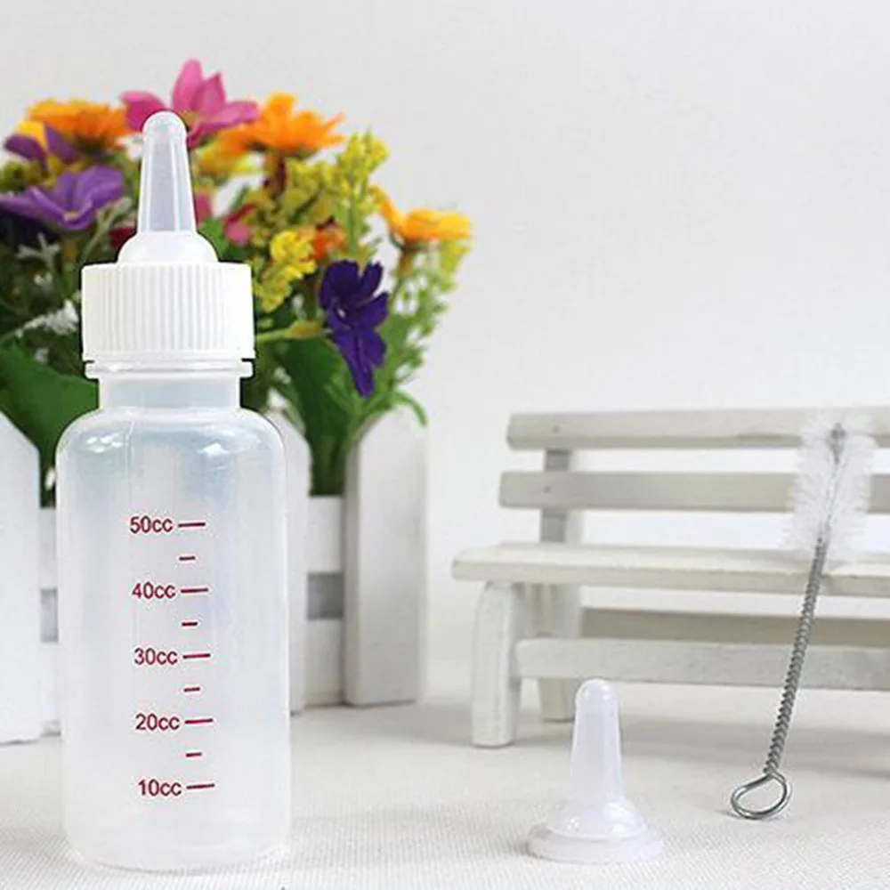 50 мл бутылочка для кормления щенка котенка Мягкая силиконовая соска питомца