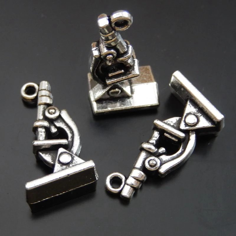 15 шт. подвески для микроскопа серебристого цвета|charm pendant|pendants jewelry makingmicroscope charm |