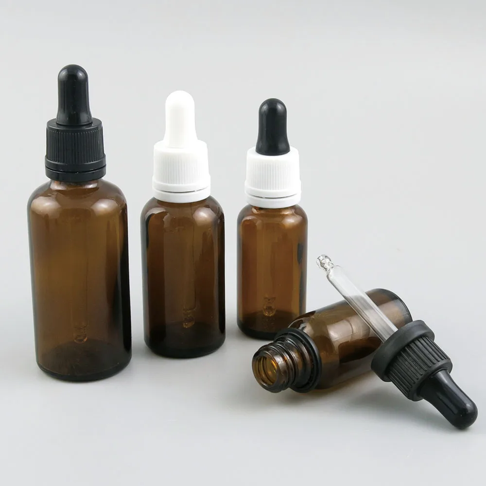 

10 x 5ml 10ml 15ml 20ml 30ml 50ml 100ml Essential Oil Brown Glass Bottle With Dropper For Liquid Reagent Pipette with Lock