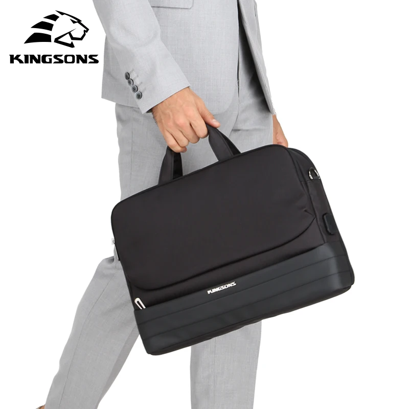 

Kingsons New 15.6 Inch Laptop Briefcase Bag Handbag Mens Nylon Briefcase Office Bags Business Computer Bags For Young
