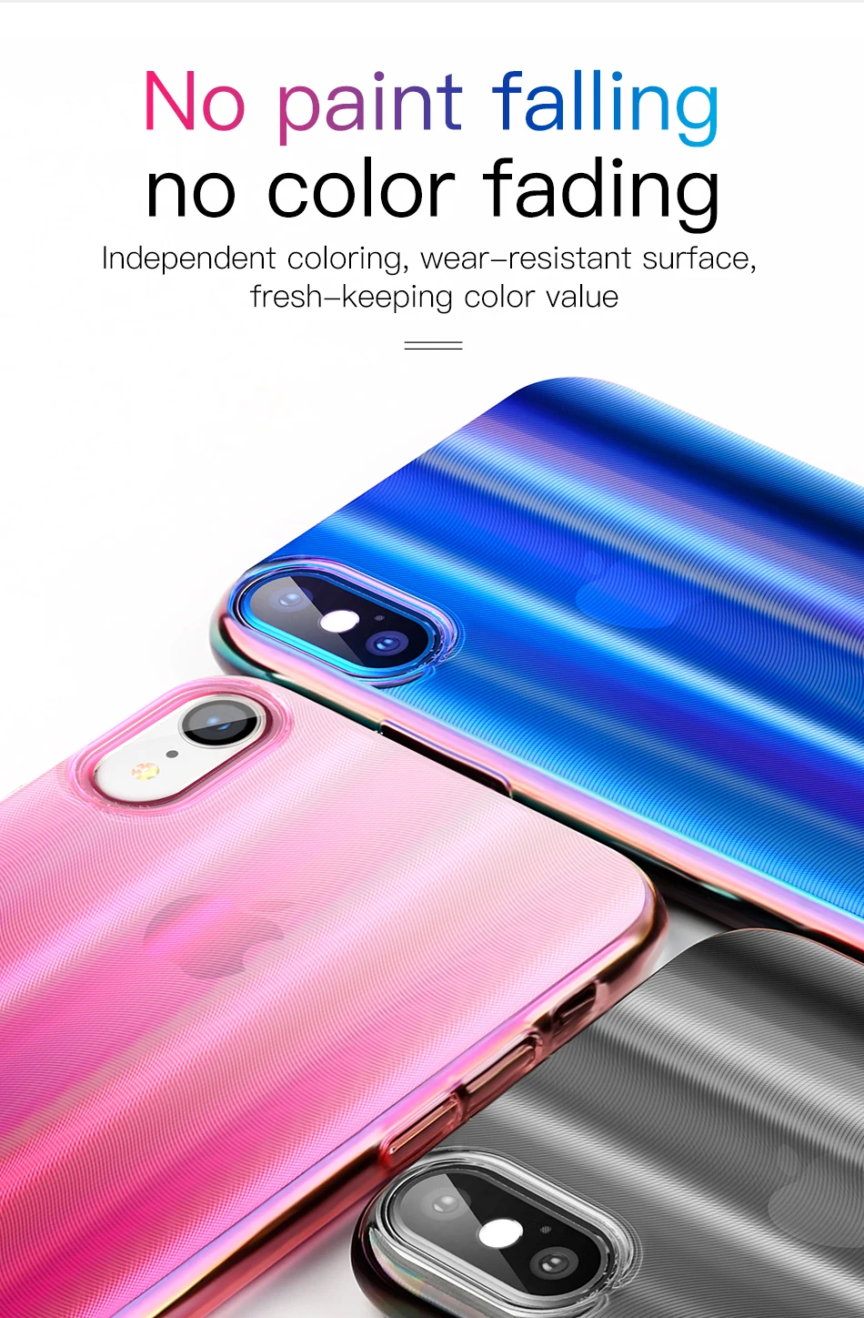 Роскошный чехол Baseus Aurora для iPhone Xs Max XR Xs, градиентный жесткий пластиковый защитный чехол из поликарбоната для iPhone, задняя крышка для телефона