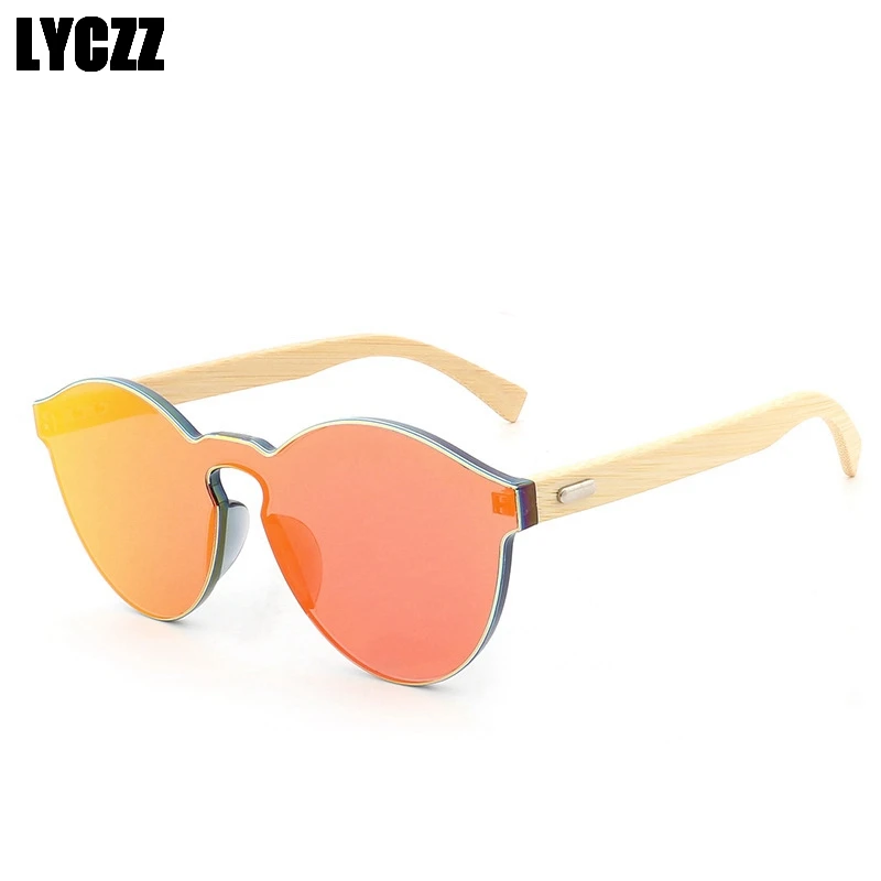 Lyczz здоровый бамбук рамка Винтаж солнцезащитные очки Для женщин фирменный дизайн