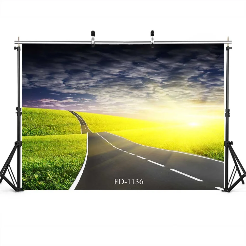 Фон для фотосъемки с заходом солнца шоссе аксессуары фотографирования детей