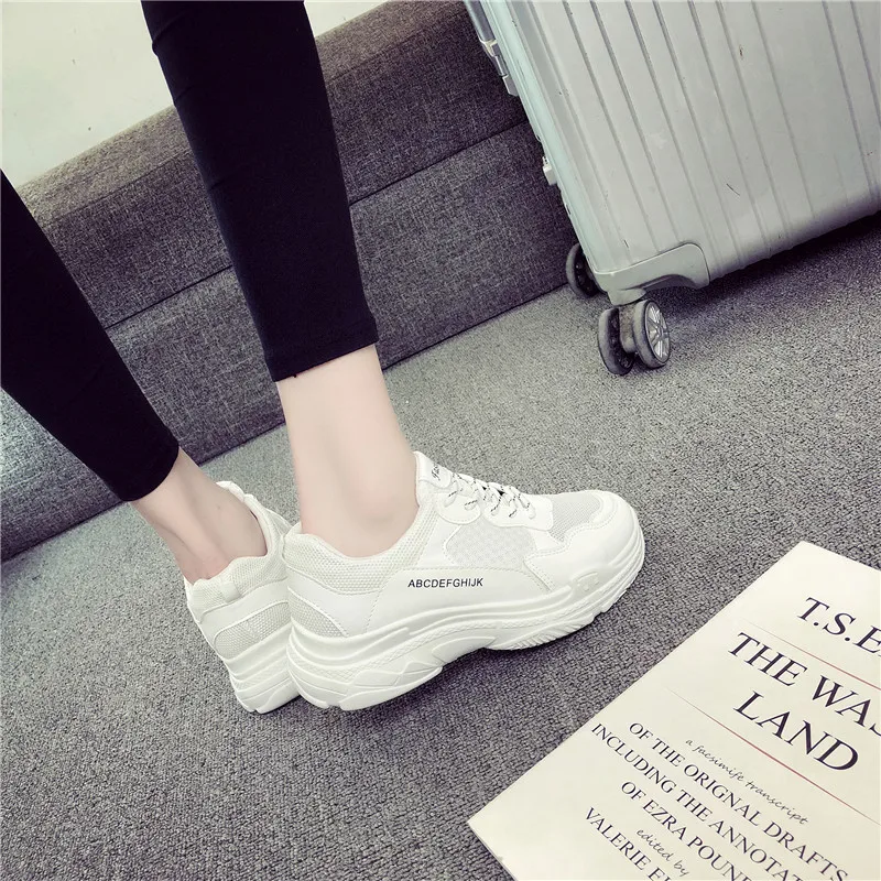 Women Old Sneakers 2019 New Spring Autumn Net Red Korean Version of Harajuku Style Wild Mesh Casual Shoes Female | Обувь