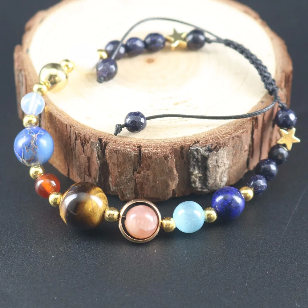 Вселенная Звезды из бисера обертывание женские браслеты натуральные камни