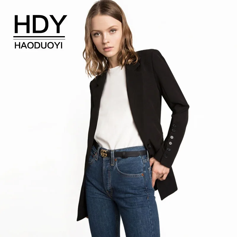 Курточка HDY Haoduoyi однотонное пальто на одной кнопке с длинным рукавом элегантная