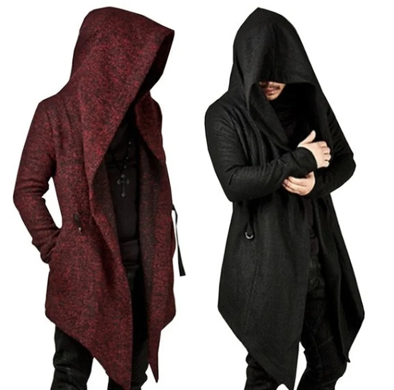 Повседневная модная мужская куртка с капюшоном асимметричным подолом