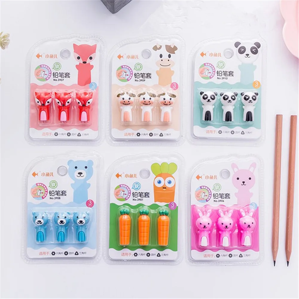 3 шт./компл. держатель для карандашей Kawaii Animal Удлинительный портативный