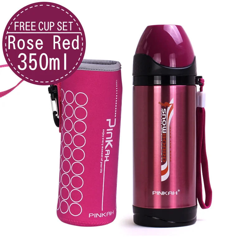 350ml rose red Pinkah 500 мл 304 нержавеющая сталь горячая вода flaskl Портативный пуля термос чашка термос для путешествия бутылка для воды - Цвет: 350ml rose red