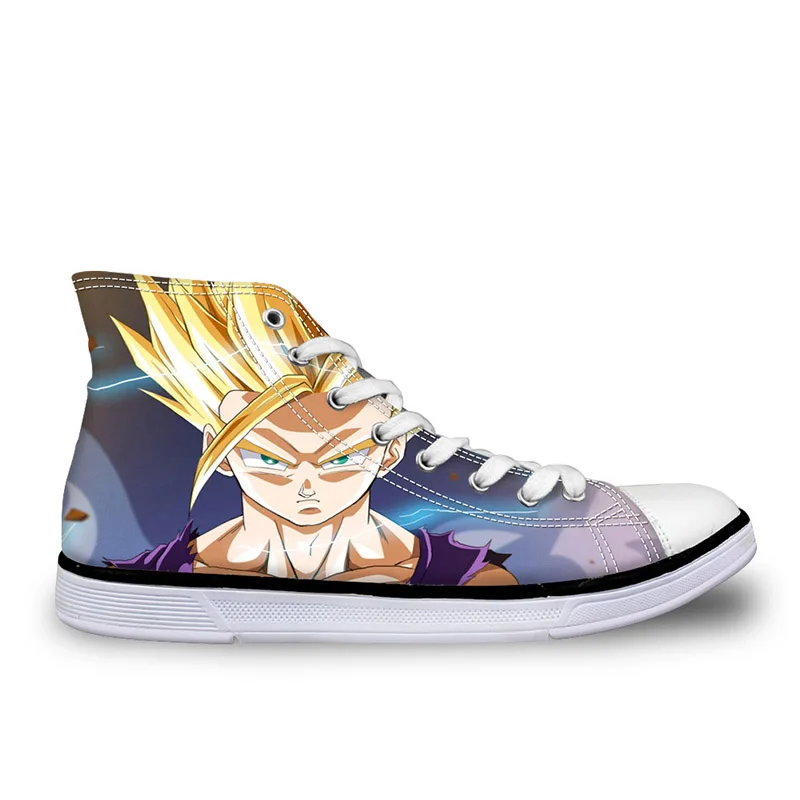 CDHJ1025AAK THIKIN мужские кроссовки на заказ Супер Saiyan Son Goku модные аниме Dragon Ball Z печати повседневные на шнуровке плоские высокие холщовые туфли - Цвет: CDHJ1025AAK