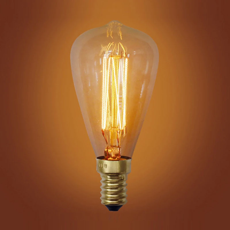 BHTS винтажные лампочки Эдисона E14 220V ST48 лампы накаливания 25W 40W 60W Ретро Светильник