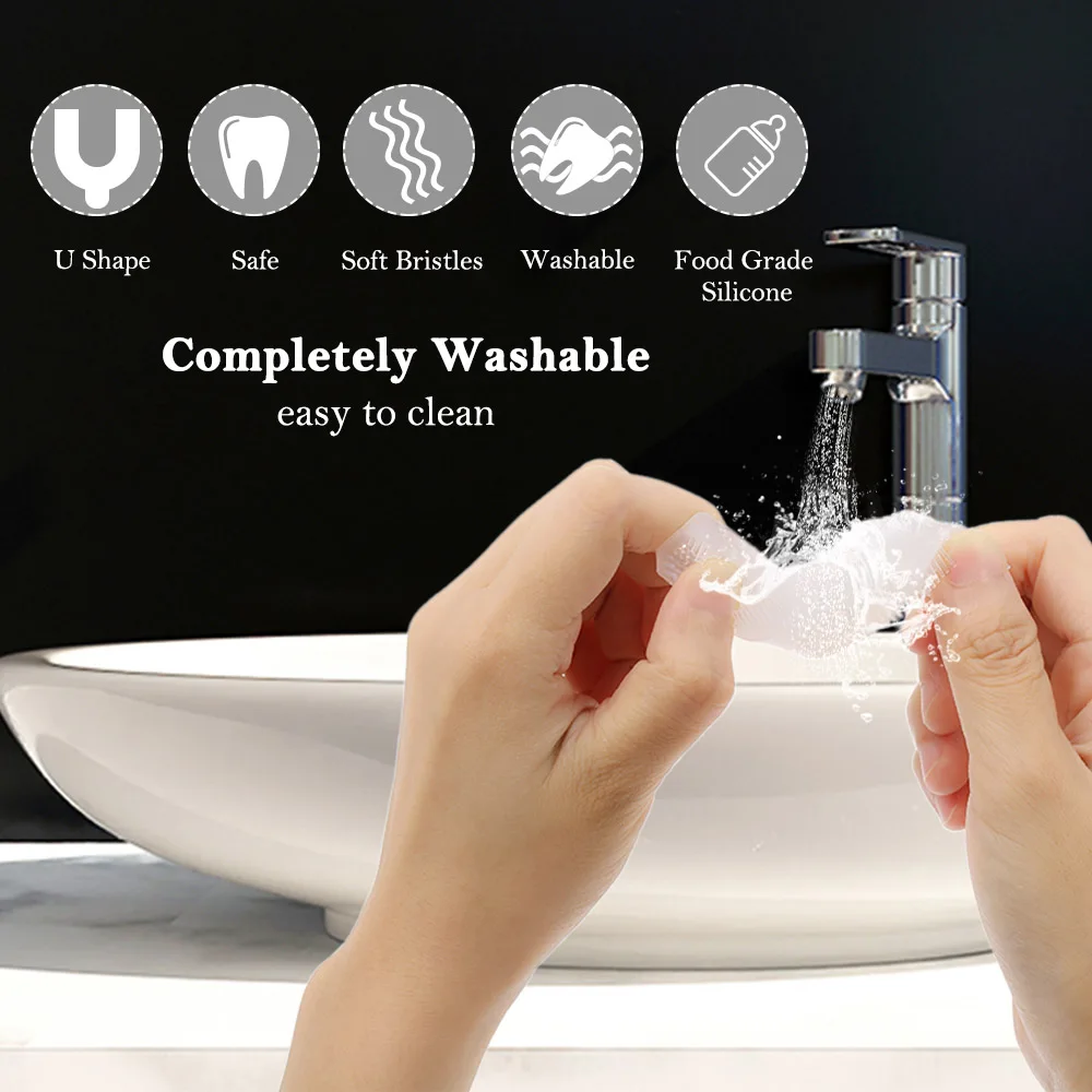 Детская зубная щетка со сменными насадками U-образная Силиконовая с мягкой