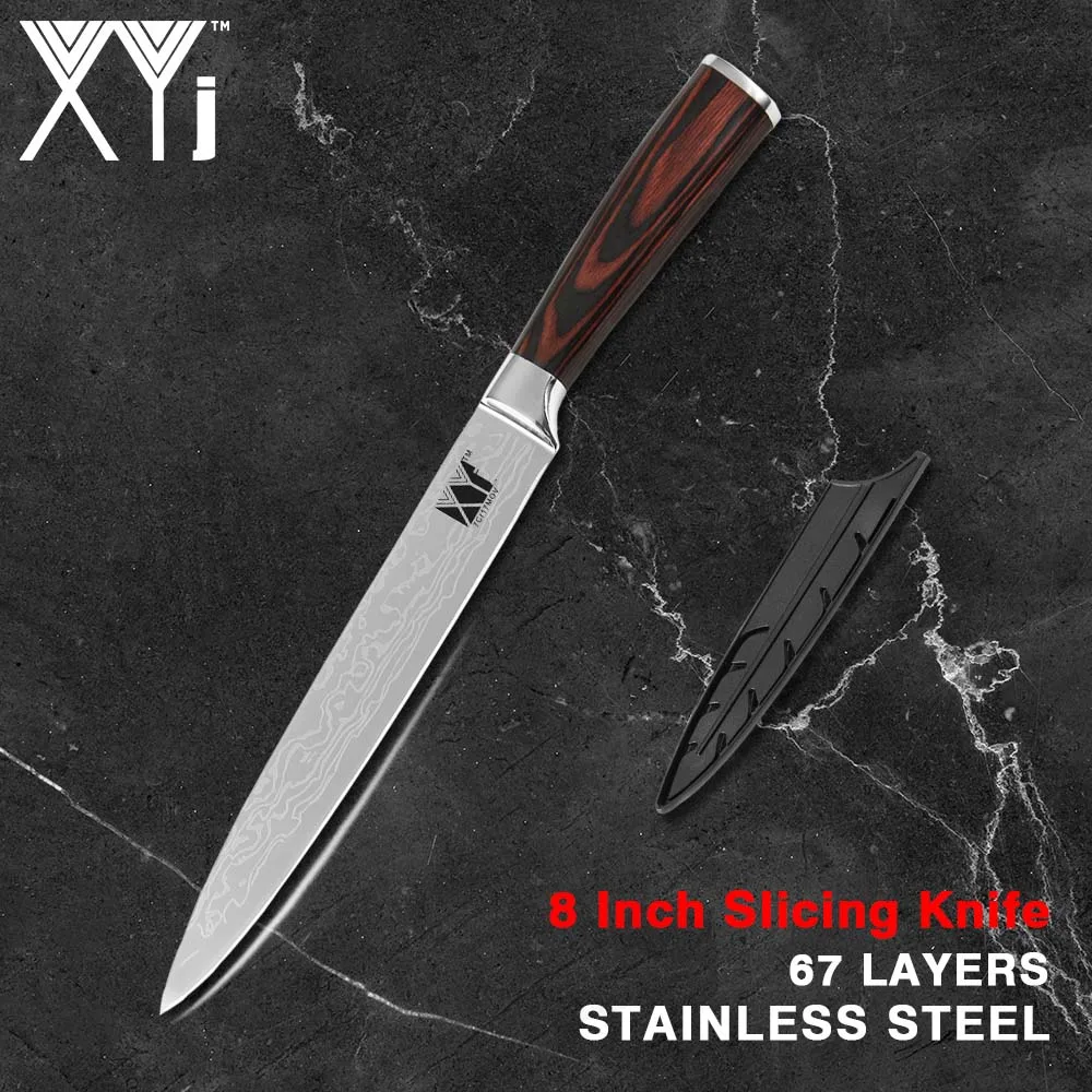 D 8 inch Slicing XYj 7 дюймов нож Santoku кухонные ножи для приготовления ножей острый нож для нарезания овощей нож резак для мясо рыба кухонные инструменты - Цвет: D 8 inch Slicing
