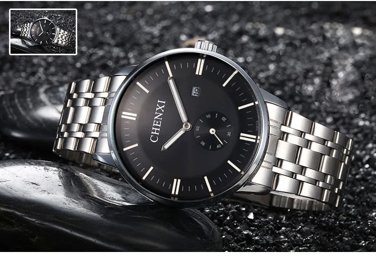 Часы наручные мужские кварцевые с браслетом из нержавеющей стали|watch neon|clock armclock