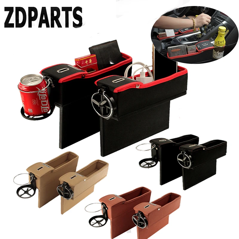 

ZDPARTS 1PC For Hyundai Solaris Suzuki Grand Vitara Swift Alfa Romeo Acura Renault Car Seat Gap Organizer Box Coins Drink Holder