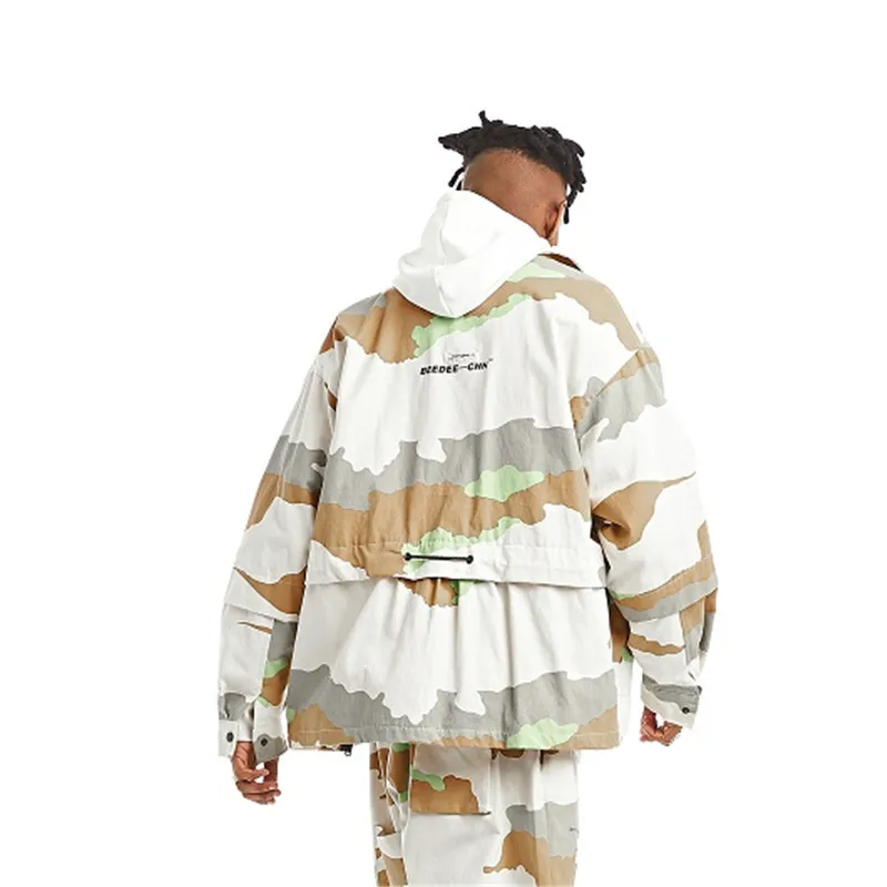 Свободное пальто с камуфляжным принтом униформа для колледжа Мужская одежда