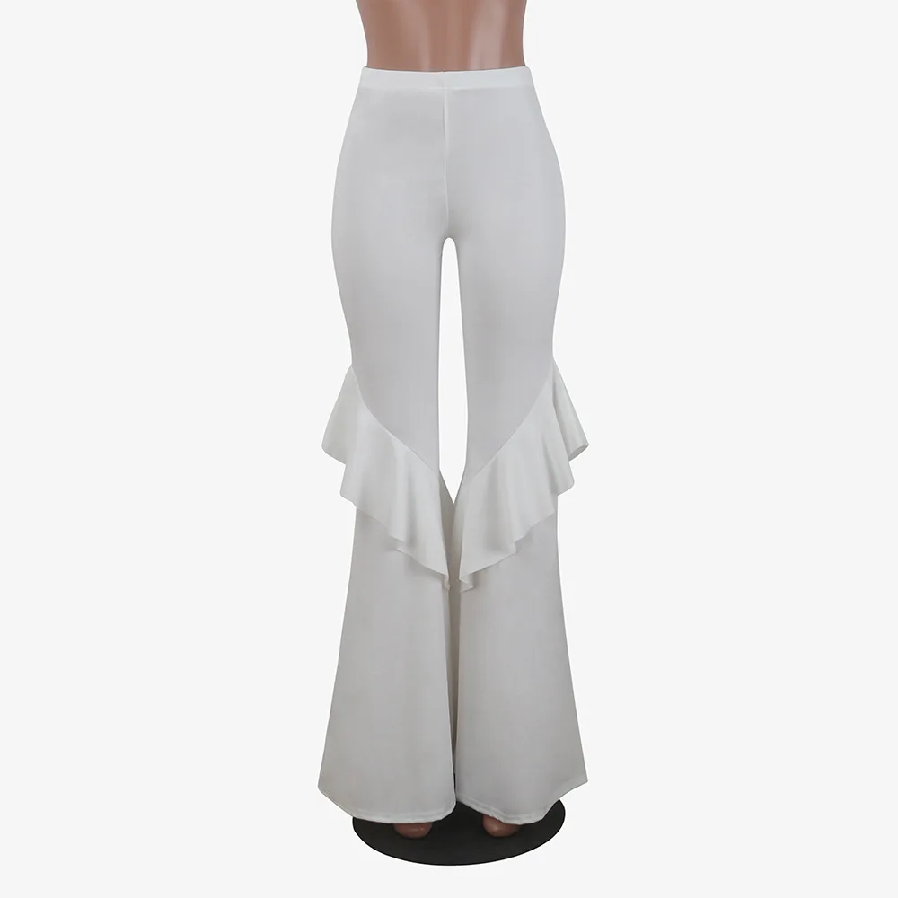 Весна 2018 женские макси-брюки элегантные асимметричные с оборками широкие брюки