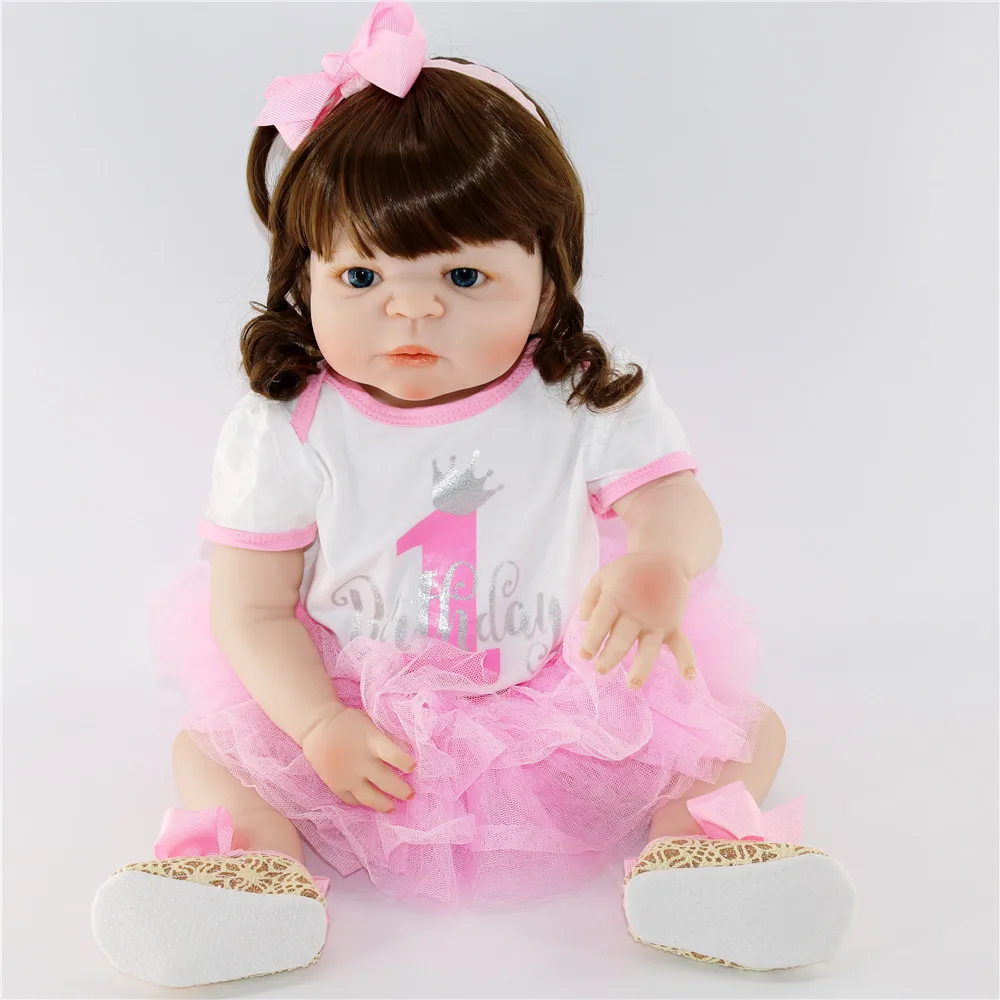 

Bebes reborn princess girl 57m Full Silicone Body Reborn Baby Doll Toy Like Real baby reborn newborn doll Bathe Toy Kid Gift