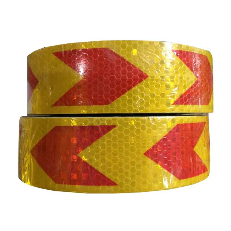5CM*45M Reflective Strips Safety Warning Sign Tape Body Stickers Red Orange Arrow Lattice Adhesive Wear-resistant Waterproof | Автомобили