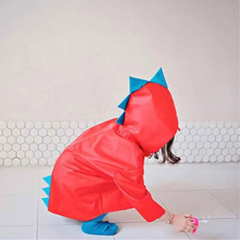 Детский дождевик маленький динозавр водонепроницаемый полиэстер детское