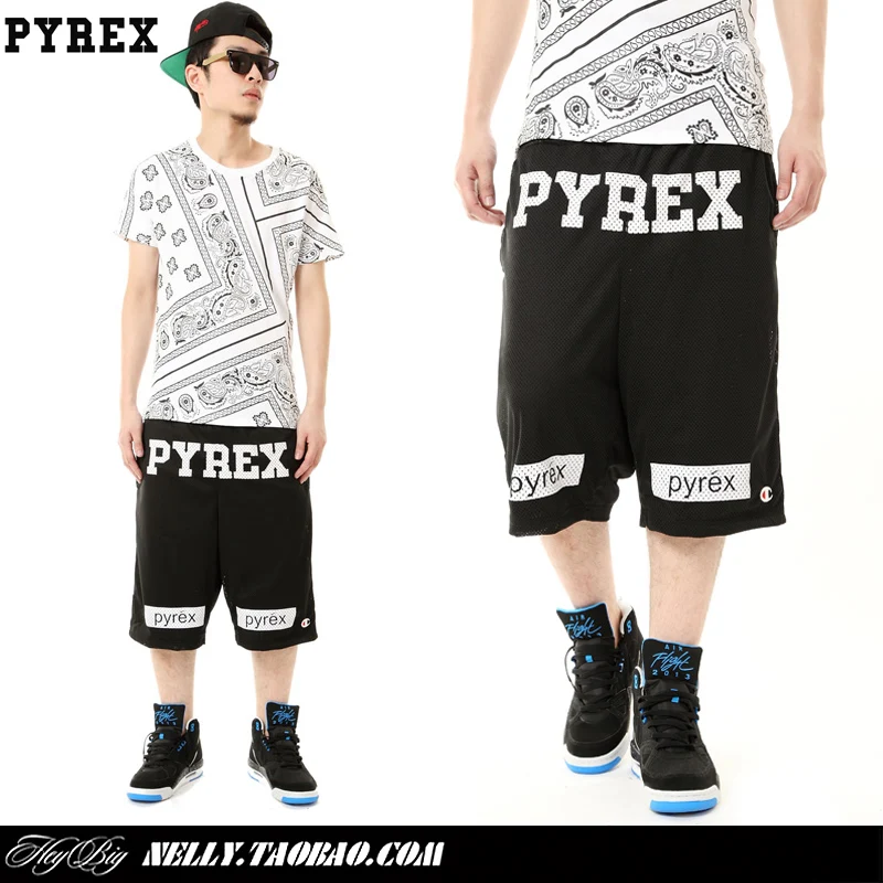 2015 New Mens short trousers Kanye pyrex 23 shorts hiphop Loose casual harem Sproting street Shorts Black Plus Size 3XL | Мужская одежда