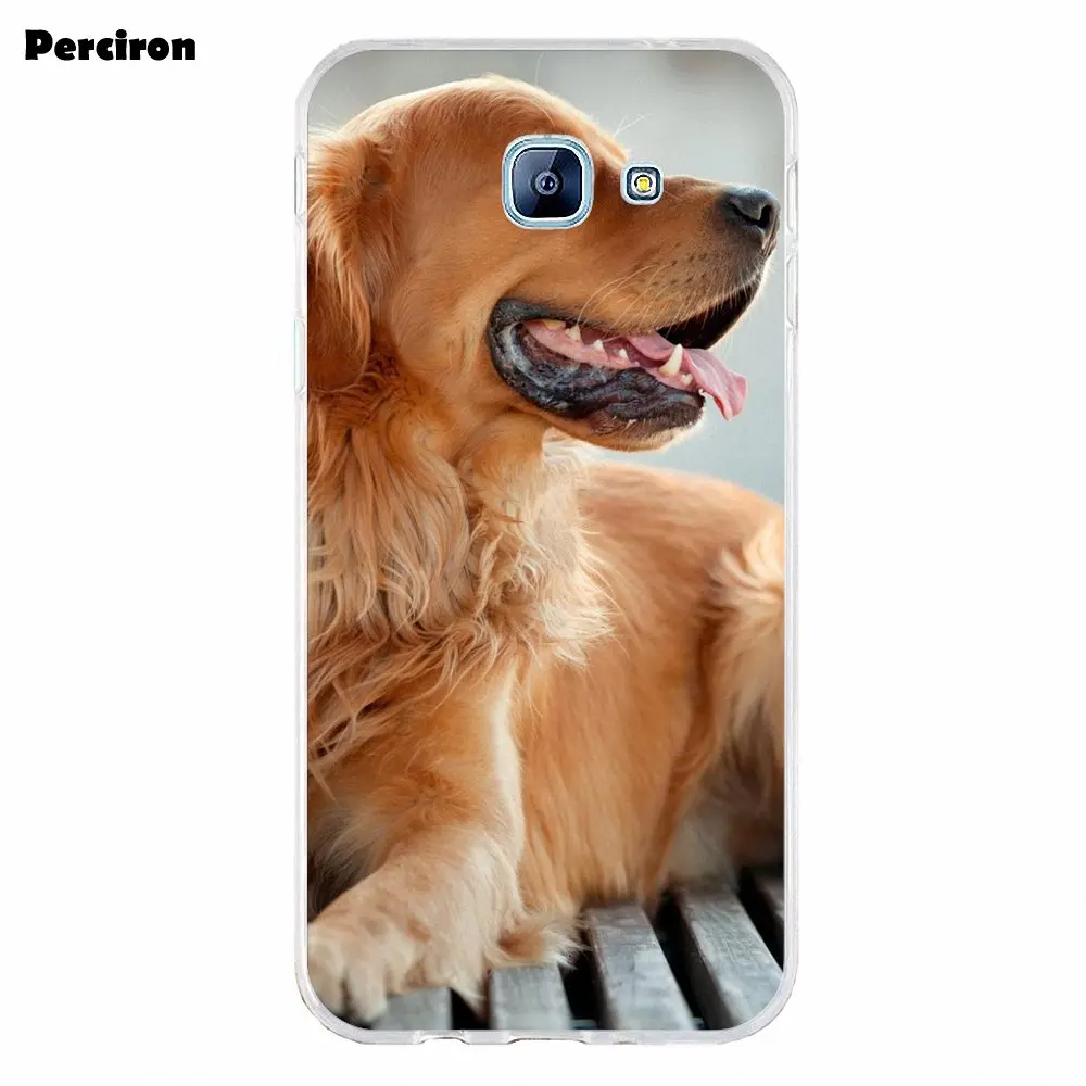 Чехол для телефона из мягкого силикона ТПУ с рисунком Прозрачная защитная плёнка для Samsung Galaxy A3 A5 A7 J1 J2 J3 J5 J7 подходит для породы золотистый ретривер со вставкой-Стиль
