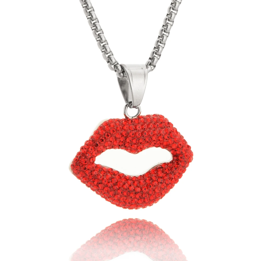 2019 Новый Goofan хип-хоп красная помада принт кулон ожерелье высокого качества из