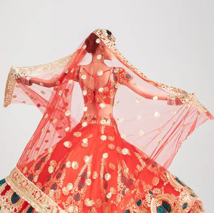 Sarees индийский традиционный Женский Свадебный костюм в этническом стиле lehenda Холи