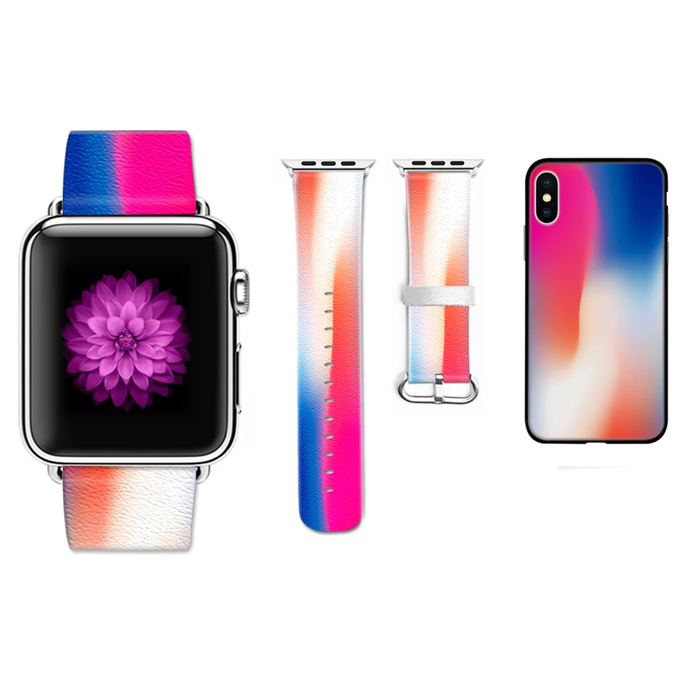Изготовленный На Заказ Кожаный ремешок для часов DIY для Apple Watch Band 38 мм 40 мм 42 мм 44 мм для iWatch ремешок серии 1 2 3 4 подарочный чехол для телефона