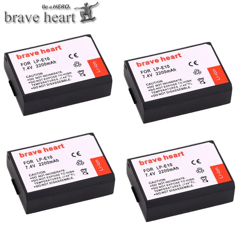 4battery Для Canon 4 шт. LP-E10 батареи для камеры+ ЖК USB двойное зарядное устройство Замена LP E10 LPE10 EOS 1100D 1200D 4000D Kiss X50 X70 - Цвет: 4battery