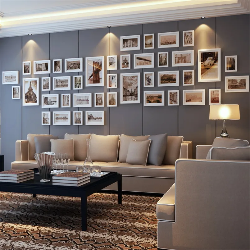 Деревянная фоторамка для стен креативная Европейская картины большая настенная