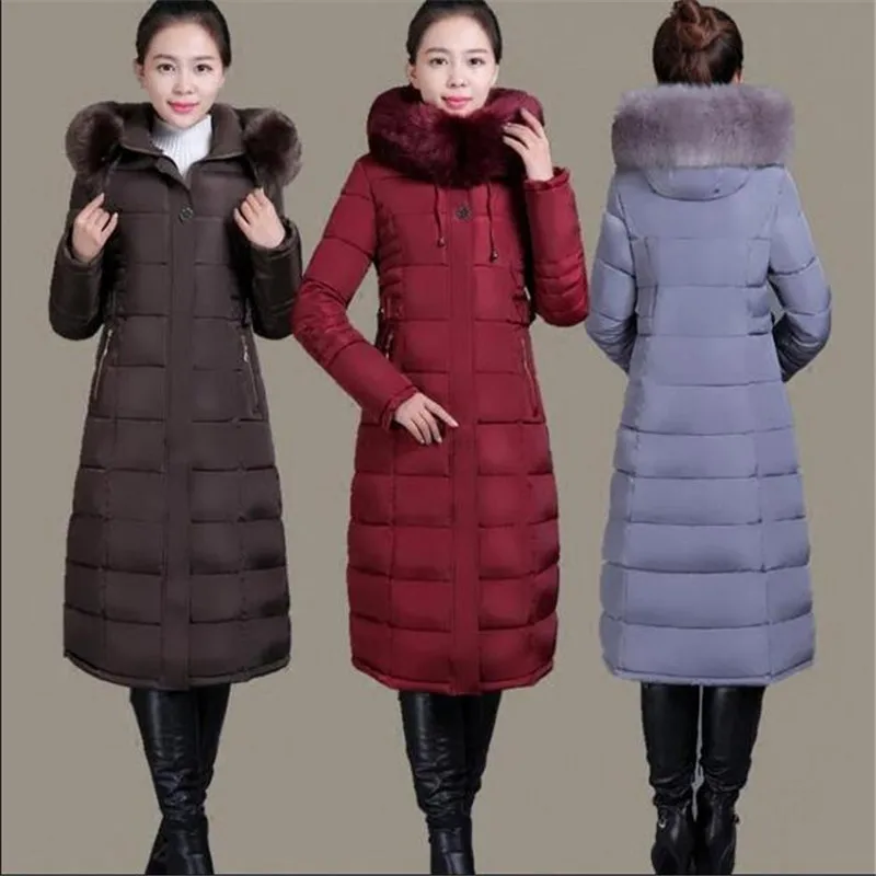 YAGENZ6XL зимние парки пальто с капюшоном женская одежда элегантное тонкое плотное хлопковое длинное пальто теплая куртка женская
