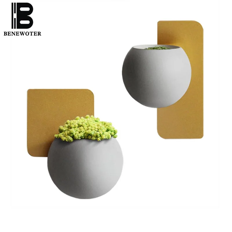 

Creative Handmade Cement Wall Vase Pendant Home Living Room Decoration Craft Potted Plants Brief Candle Holder Garden Flower Pot